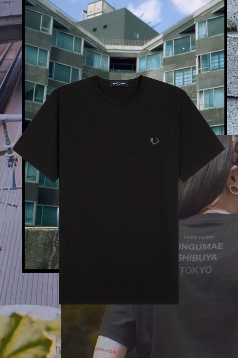 Men's Fred Perry Tokyo Ringer T-Shirts Black | 1875294-TZ