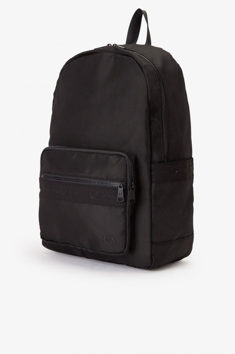 Men's Fred Perry Tonal Tape Tricot Backpack Black | 1602587-XL