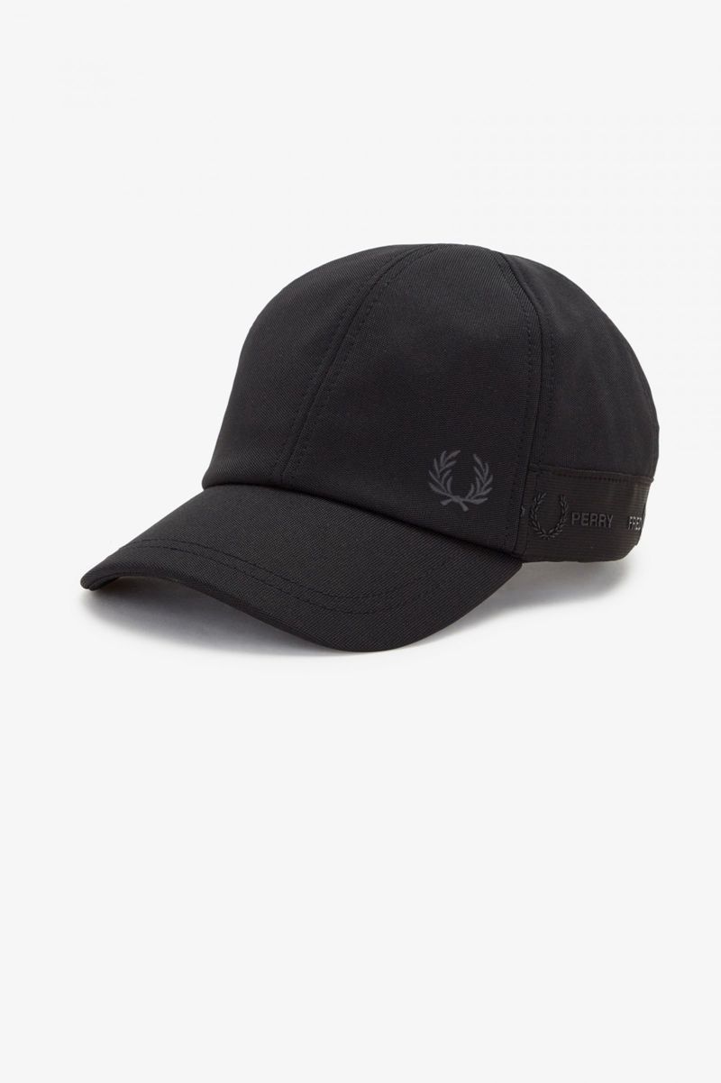 Men\'s Fred Perry Tonal Tape Tricot Hats Black | 9875612-ZU