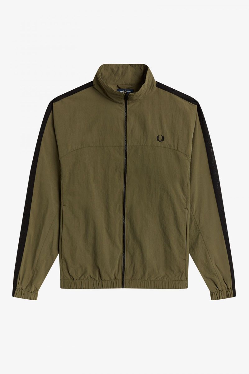 Men's Fred Perry Tonal Taped Shell Jackets Green | 0956481-HX