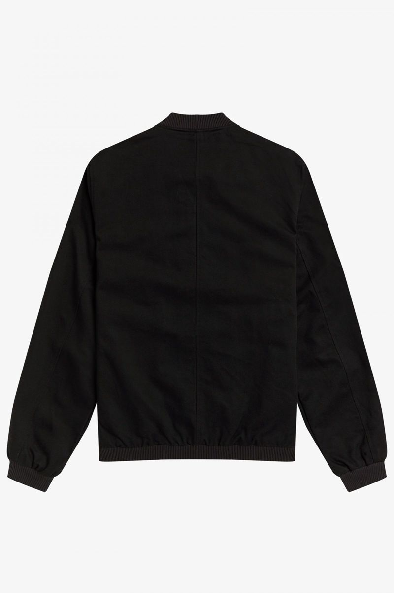 Men's Fred Perry Twill Bomber Jackets Black | 0368452-WM