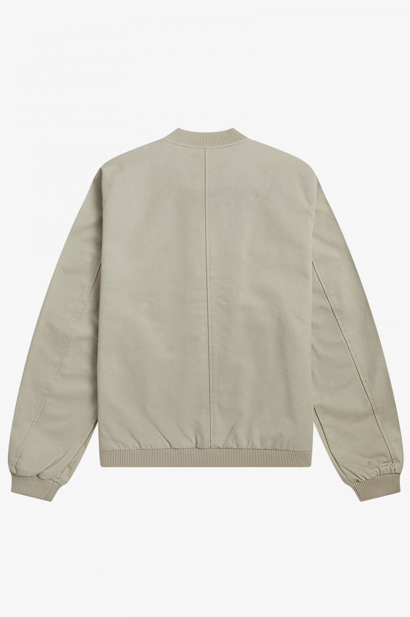 Men's Fred Perry Twill Bomber Jackets White | 4530716-DF