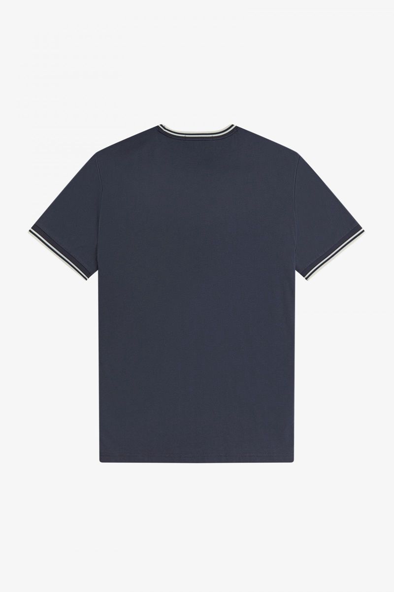 Men's Fred Perry Twin Tipped T-Shirts Deep Grey | 5143978-PV