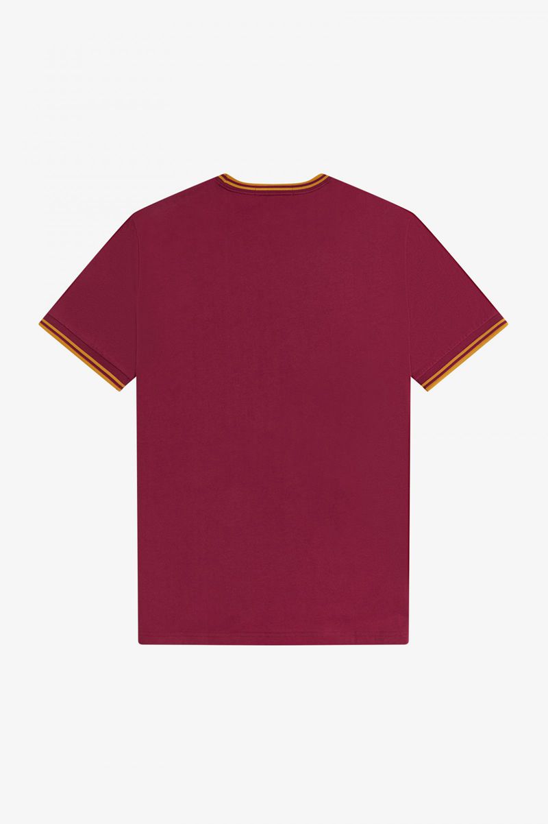 Men's Fred Perry Twin Tipped T-Shirts Red | 5371862-JA