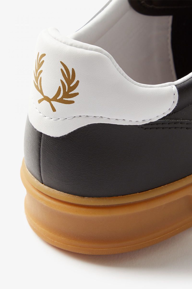 Women's Fred Perry B400 Shoes Black | 6973852-WR