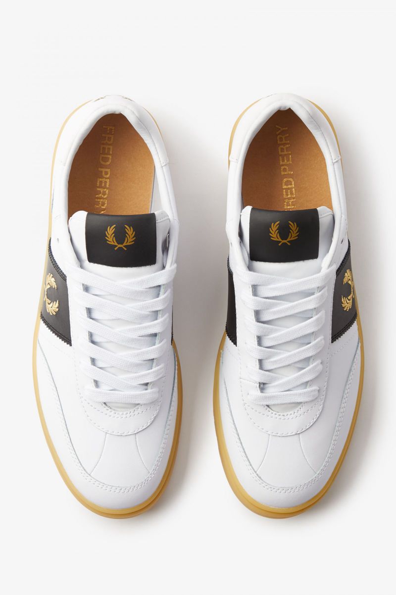 Women's Fred Perry B400 Shoes White | 4823165-OB