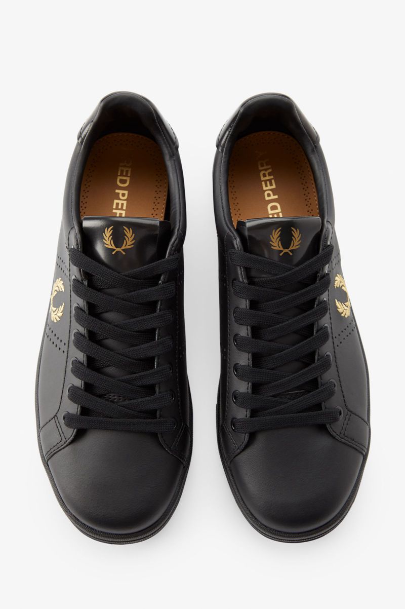 Women's Fred Perry B721 Shoes Black | 8794205-VU