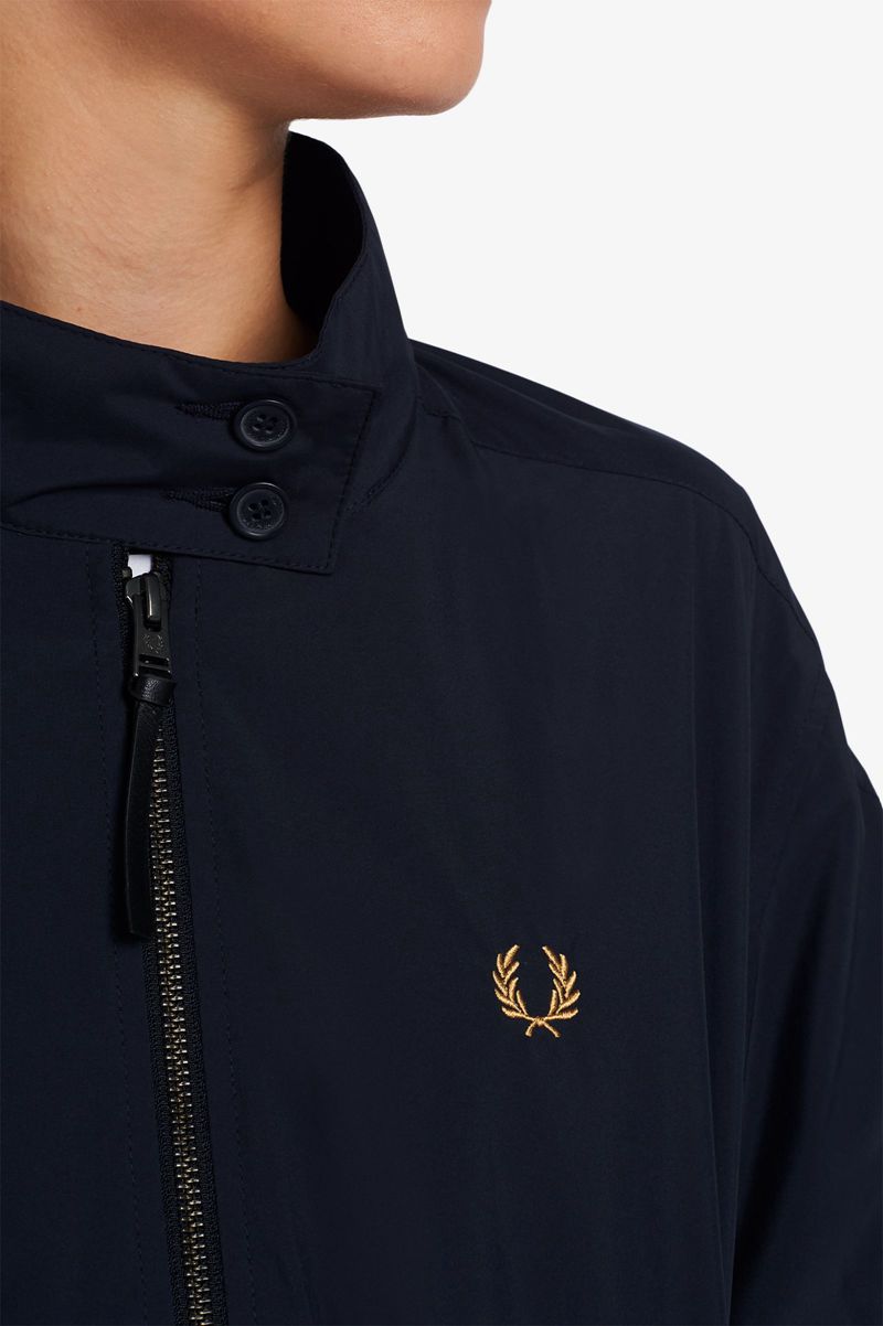 Women's Fred Perry Batwing Harrington Jackets Navy | 2371046-EA