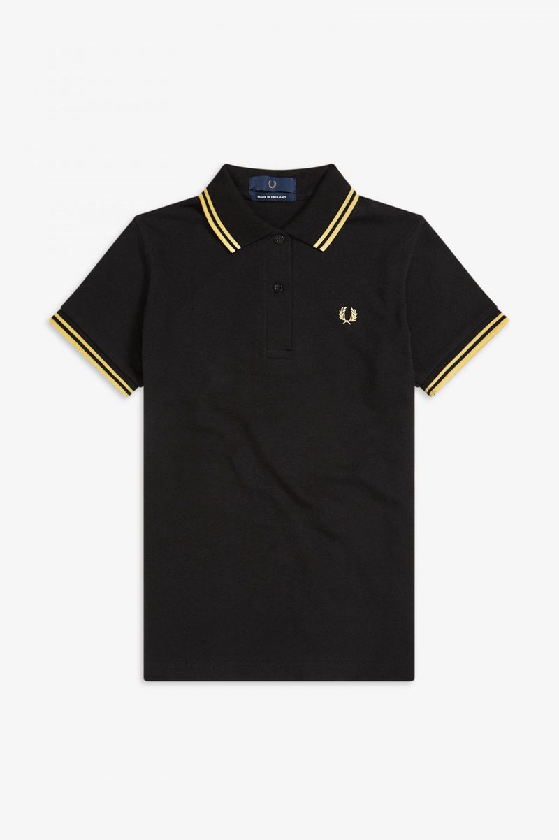 Women's Fred Perry G12 Polo Shirts Black | 8935204-AI