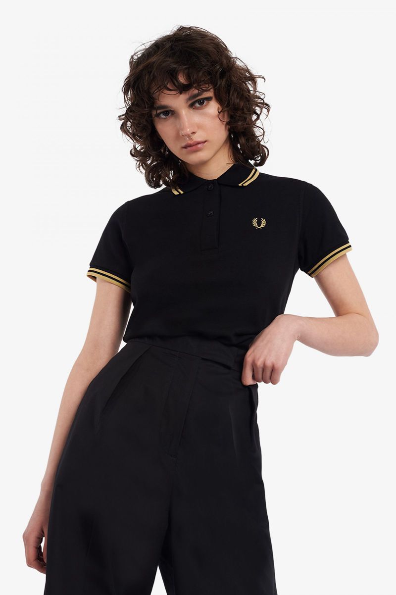 Women\'s Fred Perry G12 Polo Shirts Black | 8935204-AI