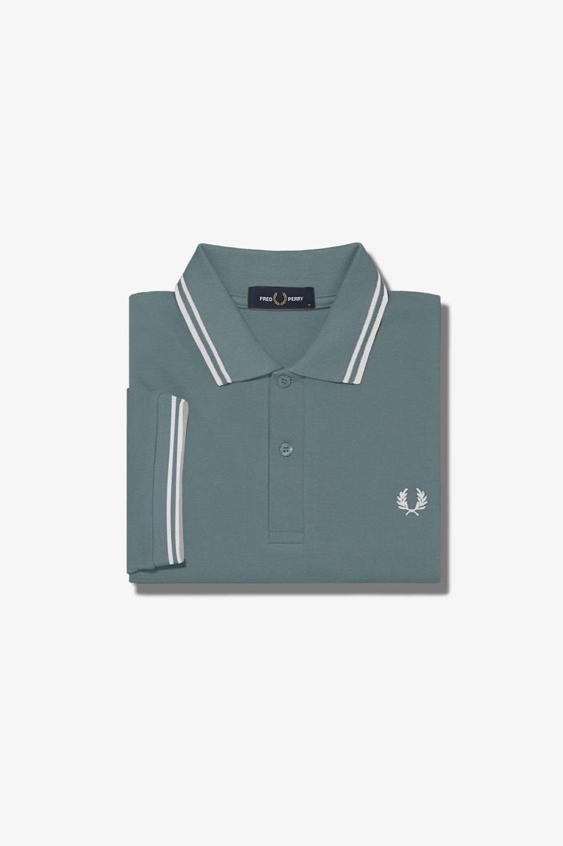 Women's Fred Perry G3600 Polo Shirts Grey Blue | 9204386-GV