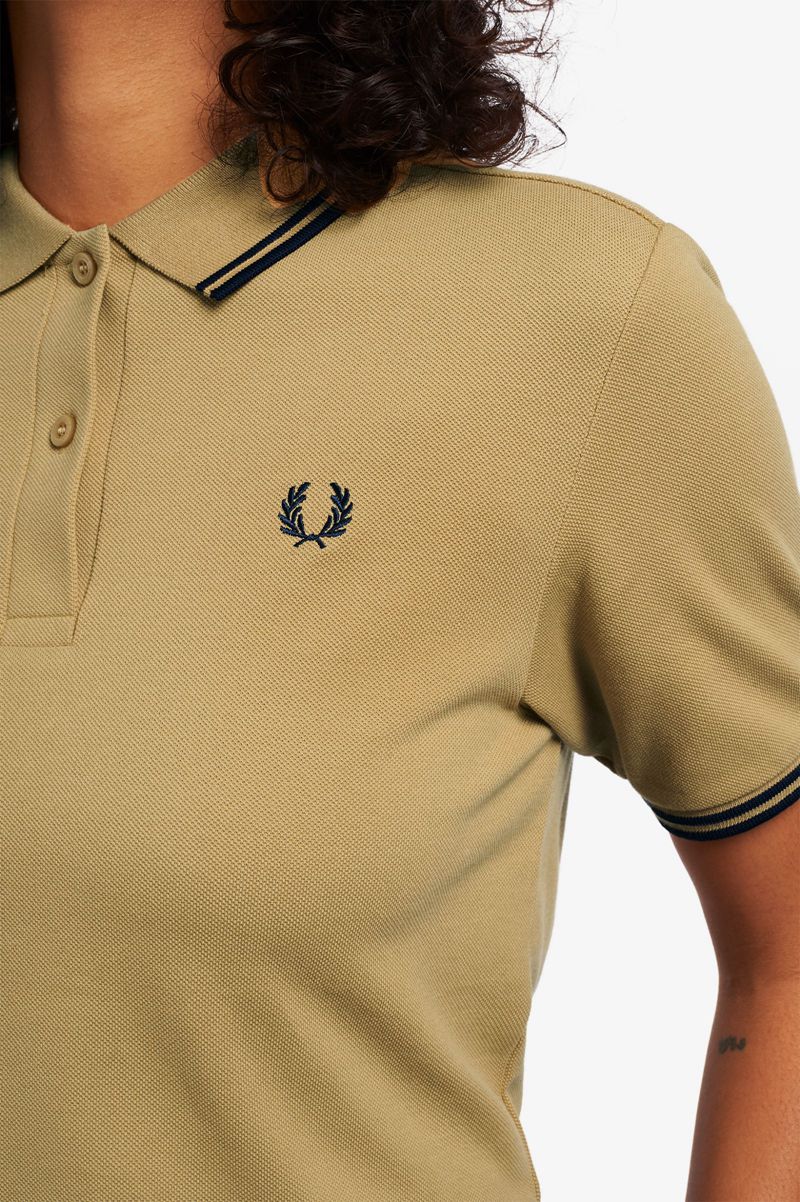 Women's Fred Perry G3600 Polo Shirts Grey | 9281065-BG