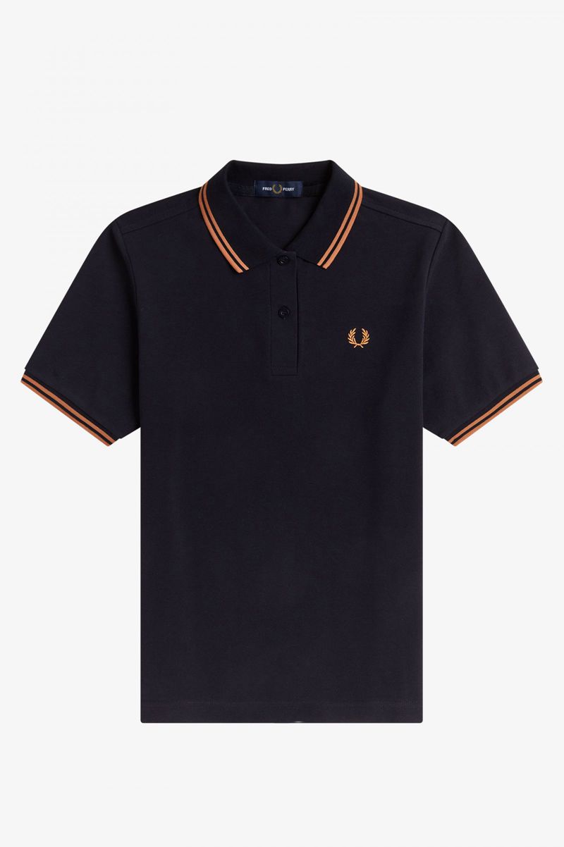 Women's Fred Perry G3600 Polo Shirts Navy | 7695128-PM