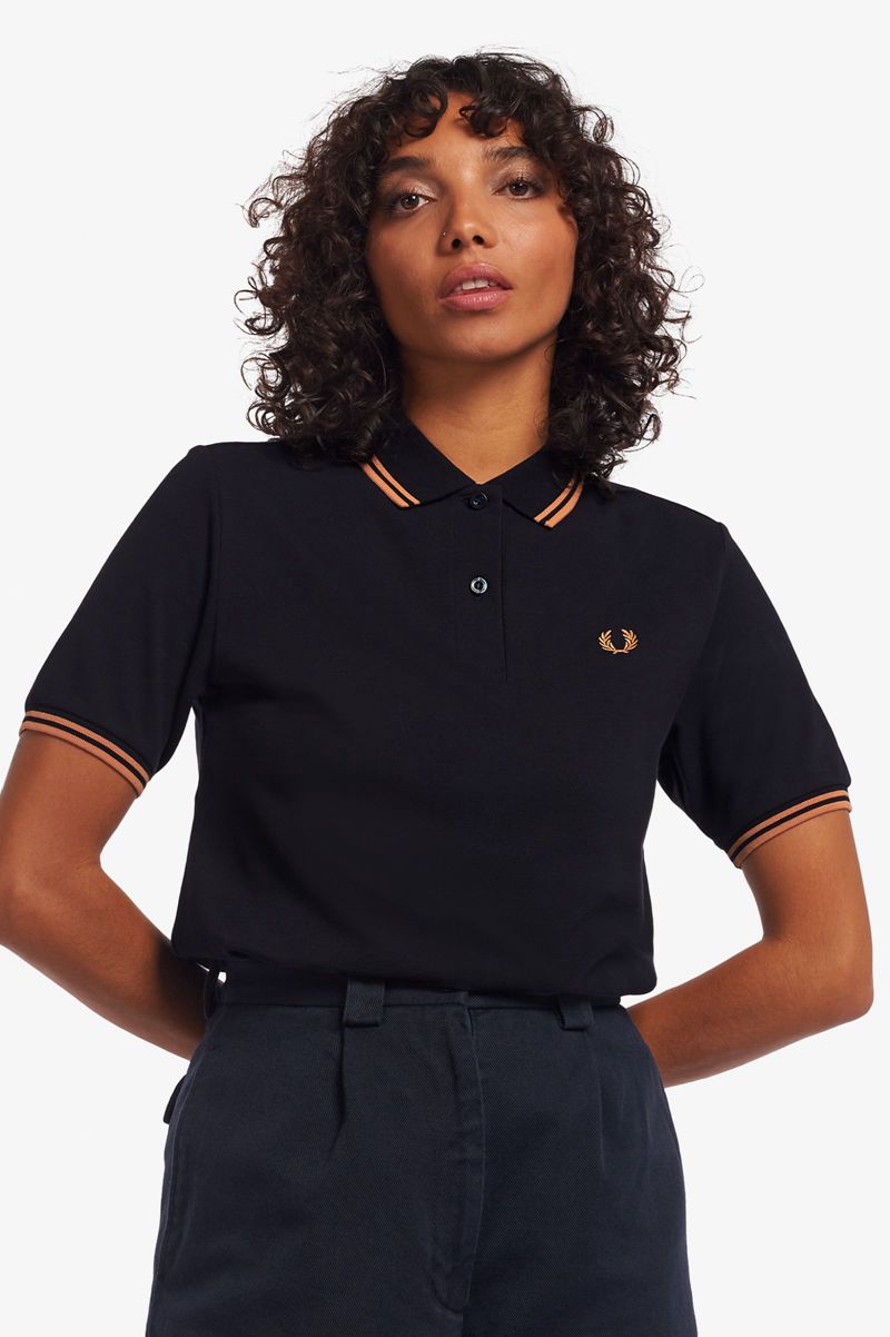 Women's Fred Perry G3600 Polo Shirts Navy | 7695128-PM