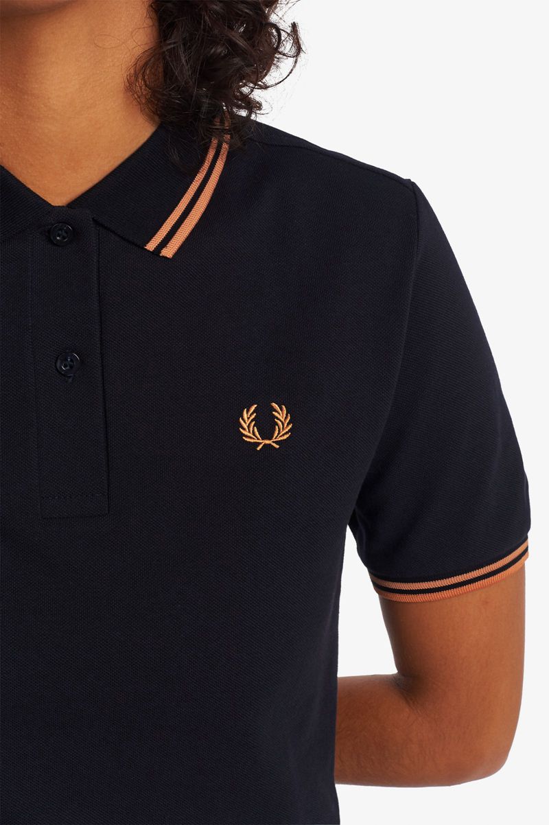 Women's Fred Perry G3600 Polo Shirts Navy | 7695128-PM