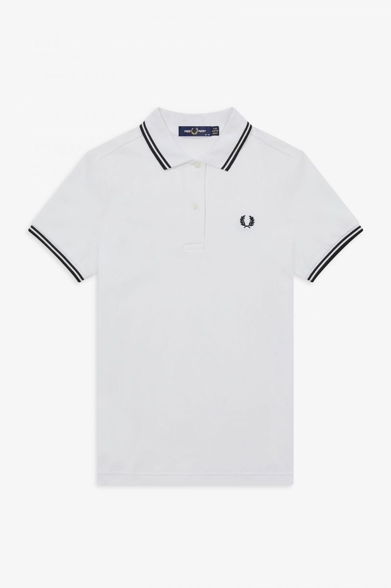 Women's Fred Perry G3600 Polo Shirts White | 2904153-FZ