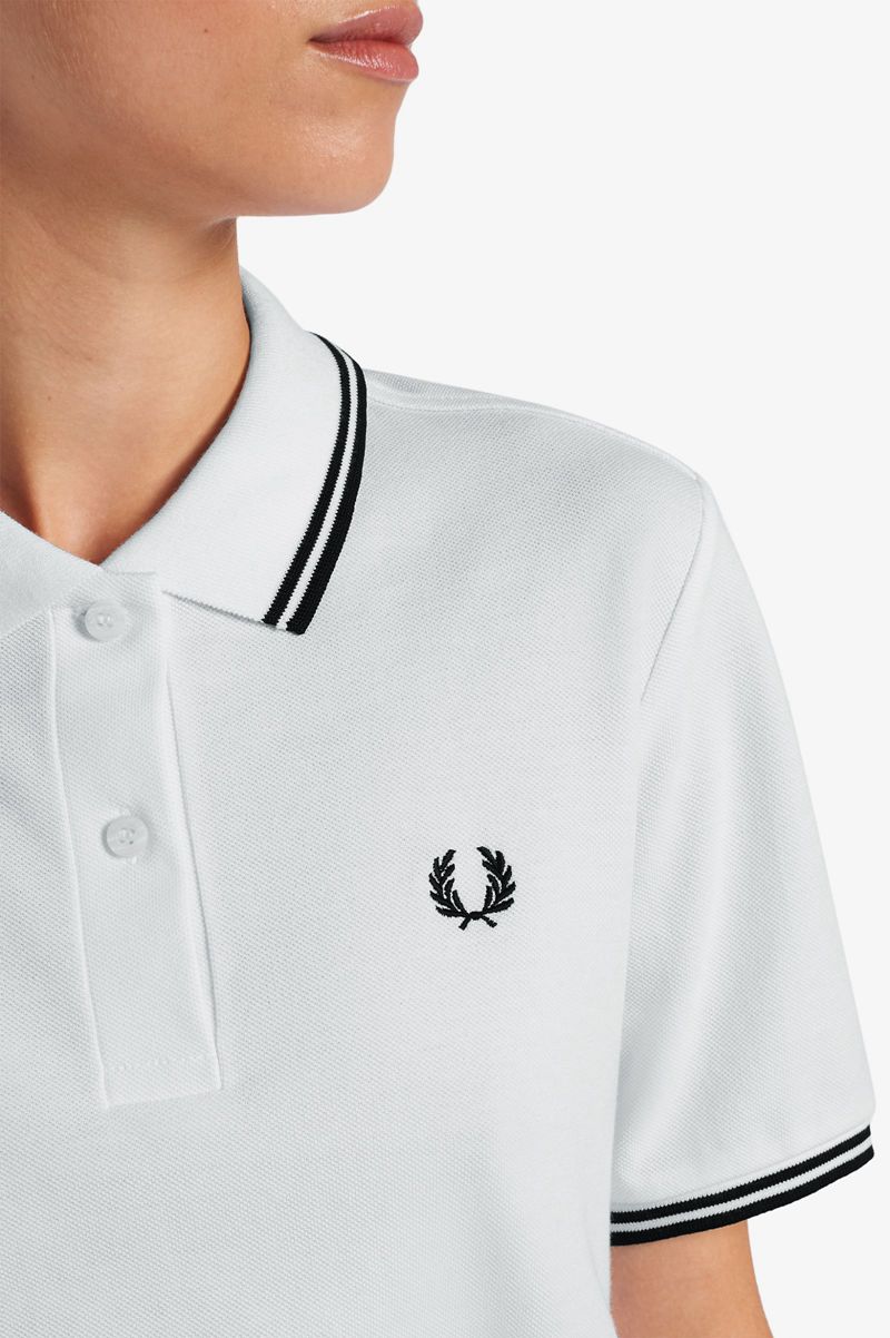 Women's Fred Perry G3600 Polo Shirts White | 2904153-FZ