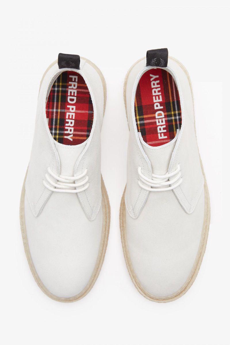 Women's Fred Perry Hawley Shoes White | 1256490-TE