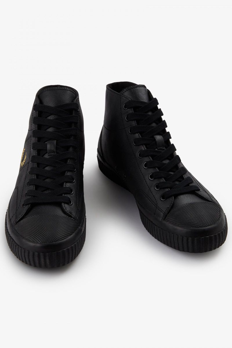 Women's Fred Perry Hughes Mid Shoes Black | 2643180-UX