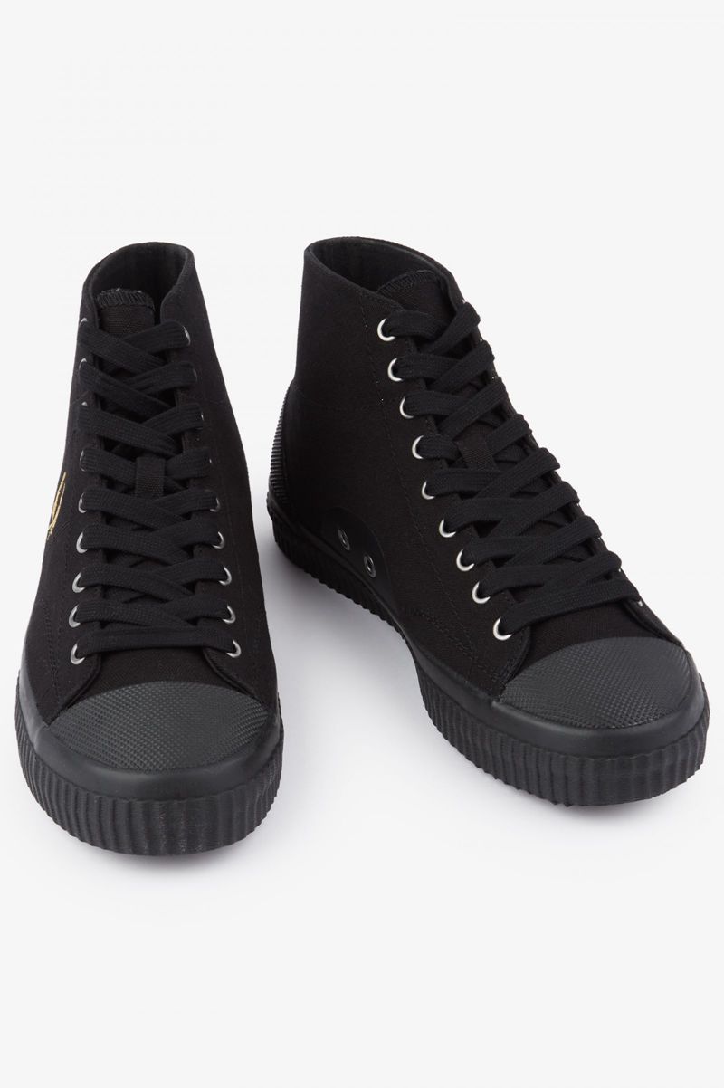 Women's Fred Perry Hughes Mid Shoes Black | 9720635-LH