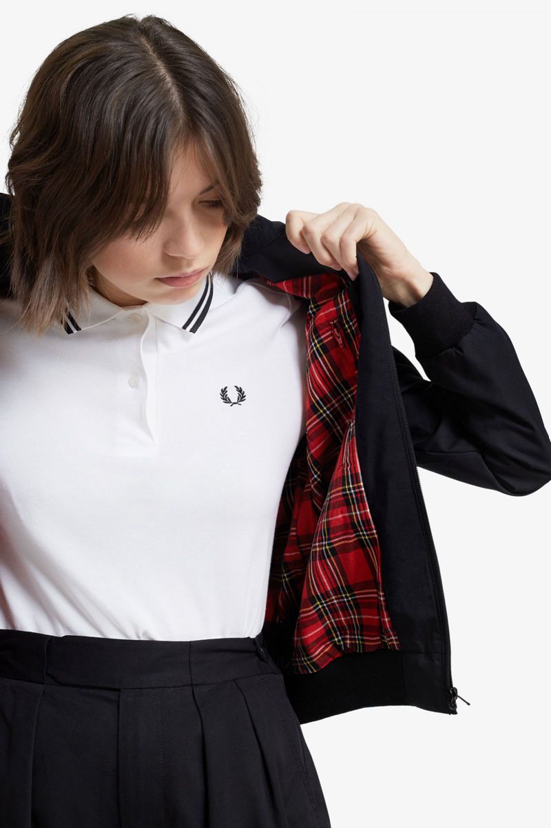 Women's Fred Perry J7412 Jackets Black | 3091562-IC