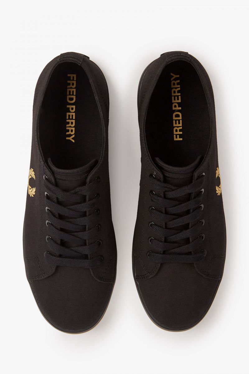 Women's Fred Perry Kingston Shoes Black | 3679021-BF