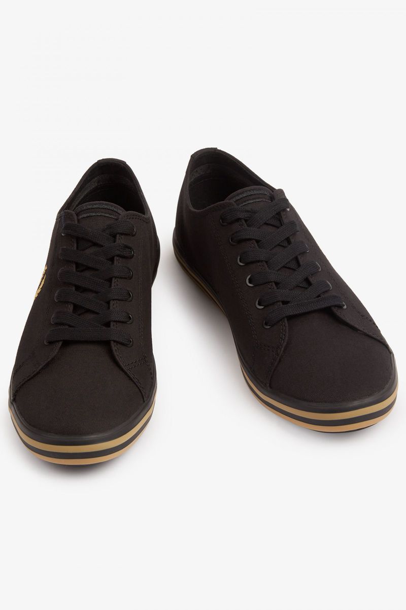 Women's Fred Perry Kingston Shoes Black | 3679021-BF