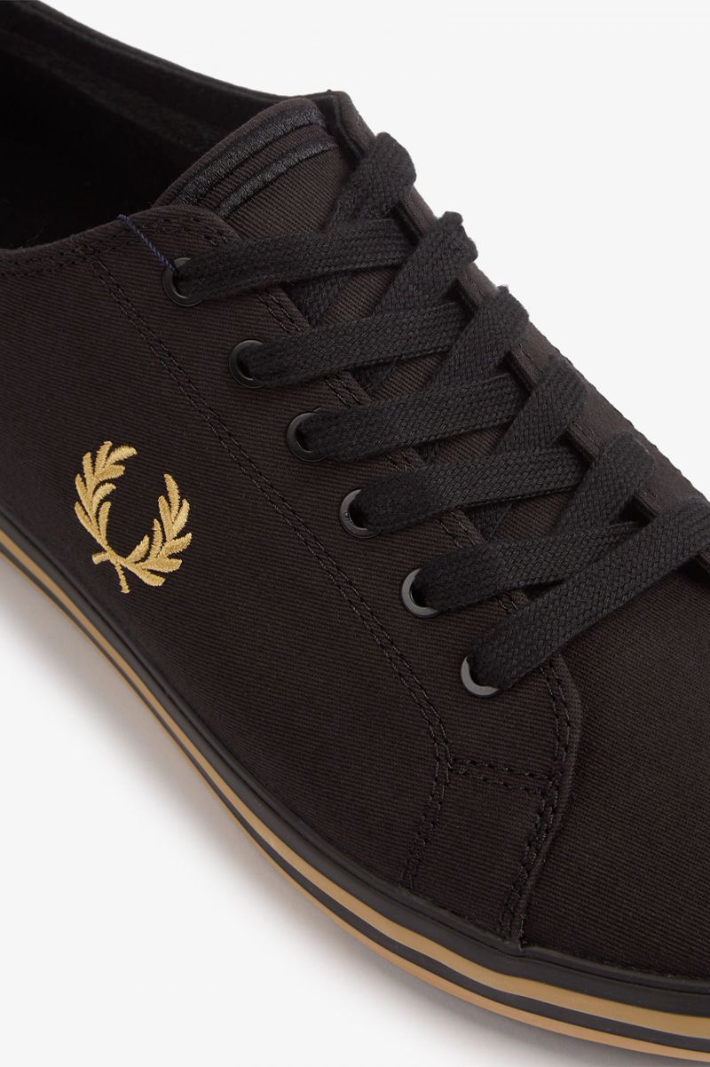 Women's Fred Perry Kingston Shoes Black | 3679021-BF