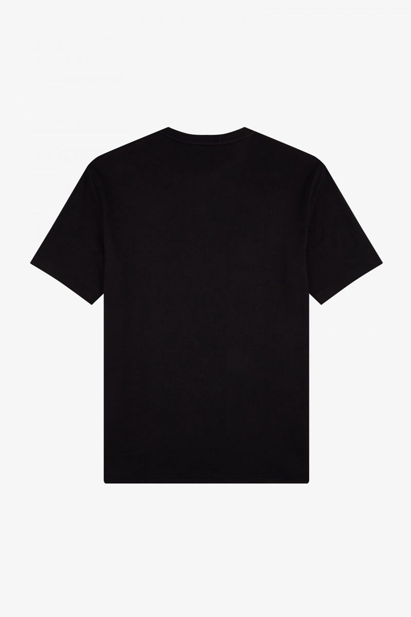 Women's Fred Perry Laurel Wreath T-Shirts Black | 6958047-QH