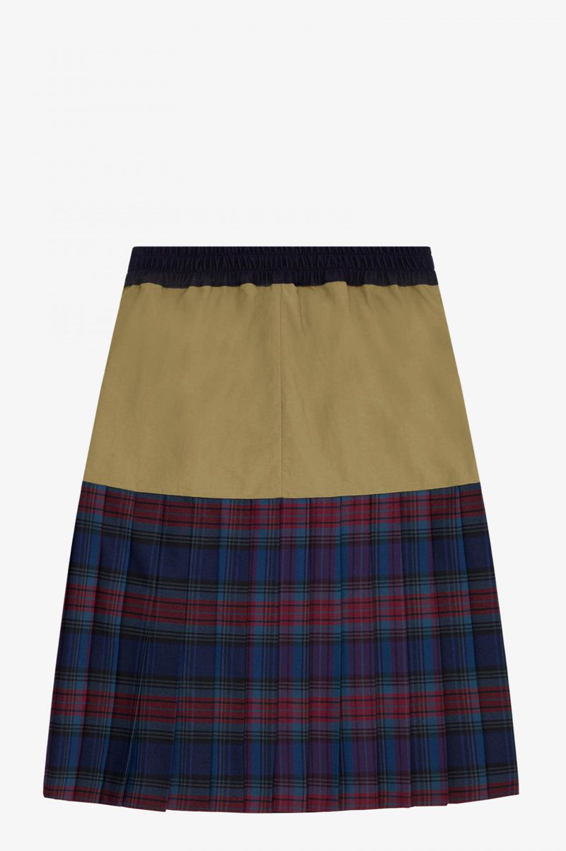 Women's Fred Perry Panelled Track Skirts Navy | 4175293-AS