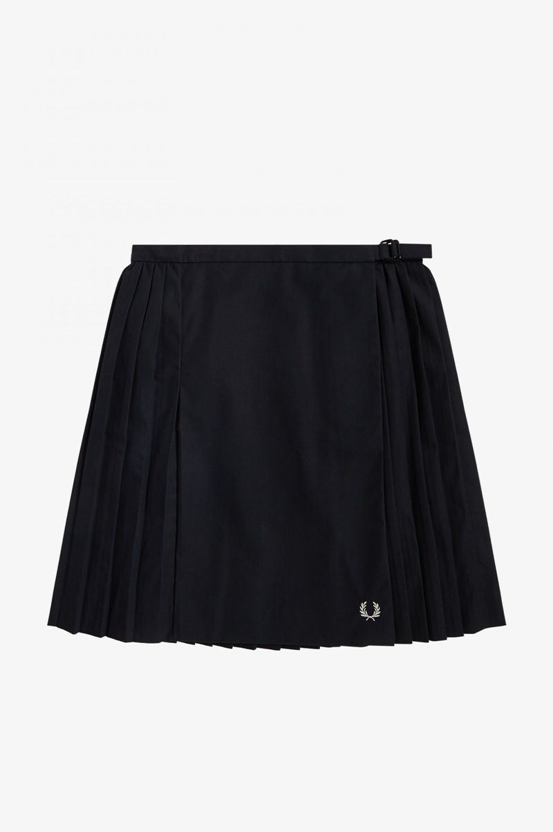 Women's Fred Perry Pleated Tennis Skirts Black | 2983540-YO