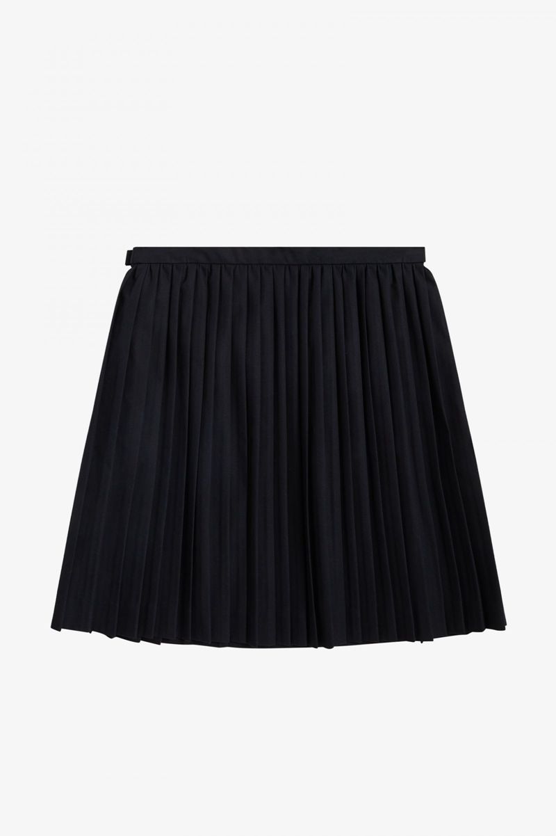 Women's Fred Perry Pleated Tennis Skirts Black | 2983540-YO