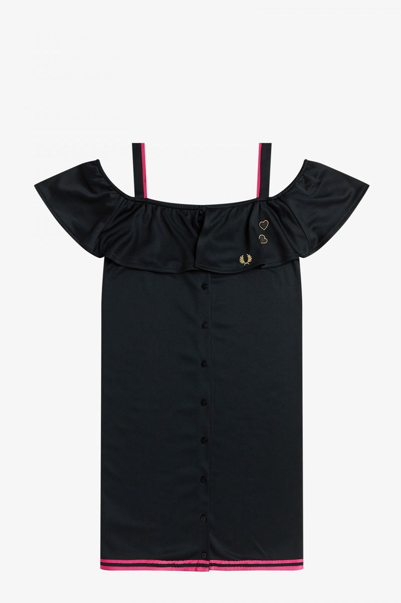 Women's Fred Perry SD3010 Dresses Black | 8975130-EY