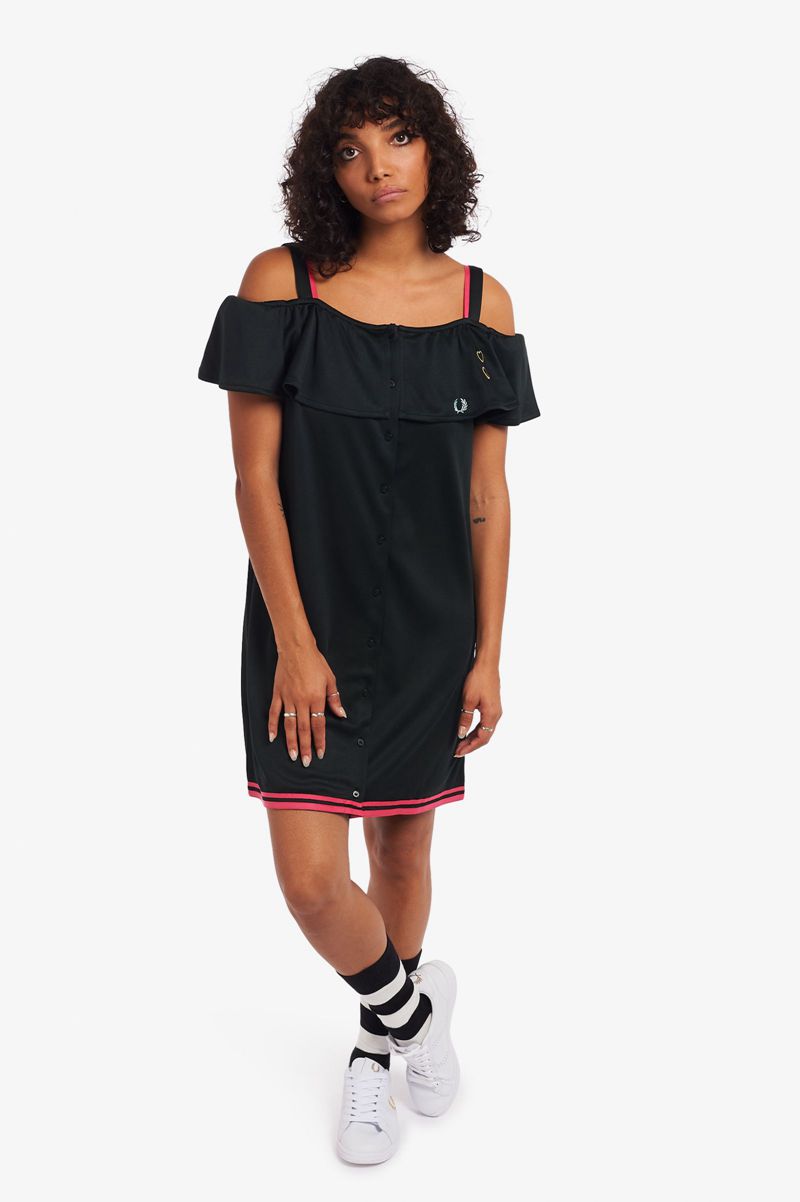 Women's Fred Perry SD3010 Dresses Black | 8975130-EY