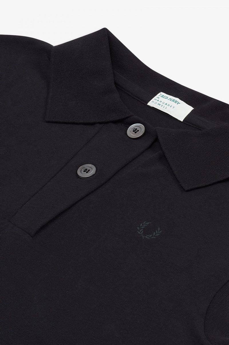 Women's Fred Perry SG6011 Polo Shirts Black | 2639704-CQ