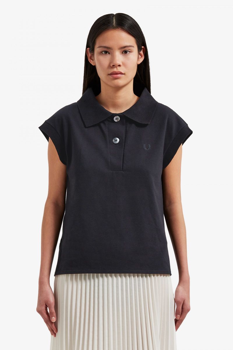 Women\'s Fred Perry SG6011 Polo Shirts Black | 2639704-CQ