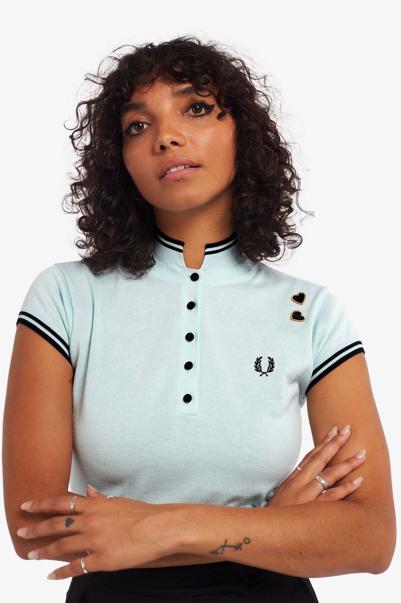 Women's Fred Perry SK3004 Knitwear Blue | 8596714-NX