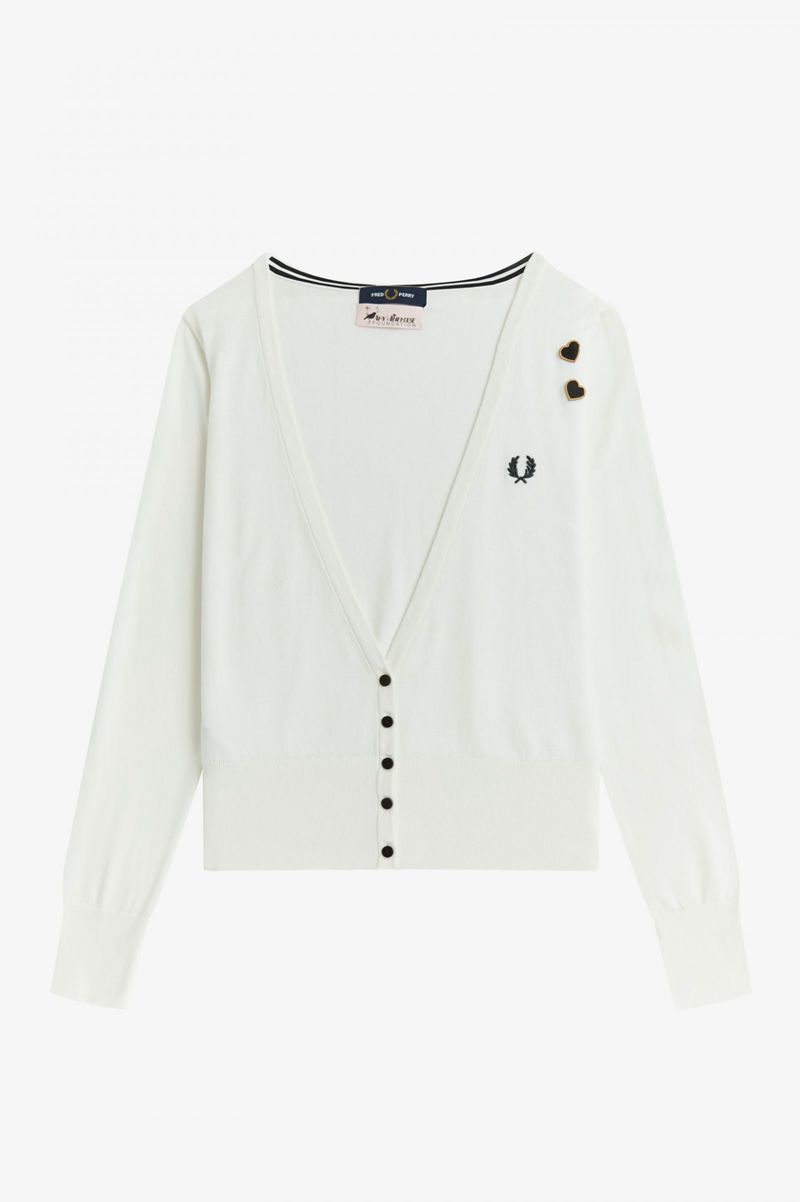 Women's Fred Perry SK3014 Knitwear White | 8340691-TV