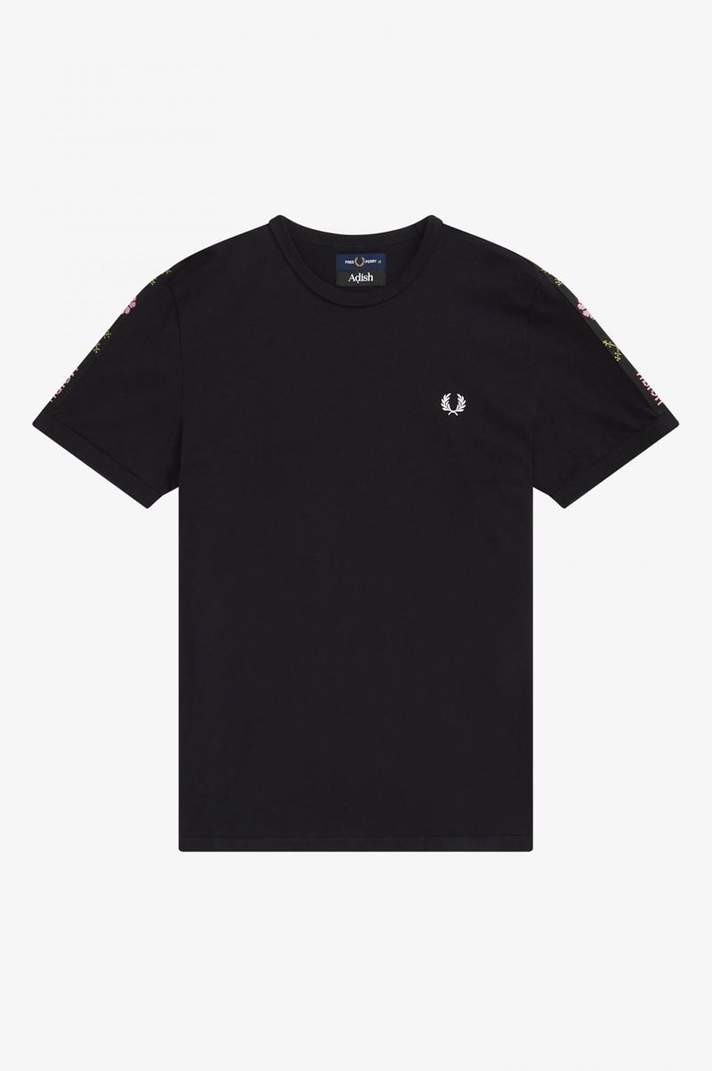 Women's Fred Perry SM3181 T-Shirts Black | 6270915-MO