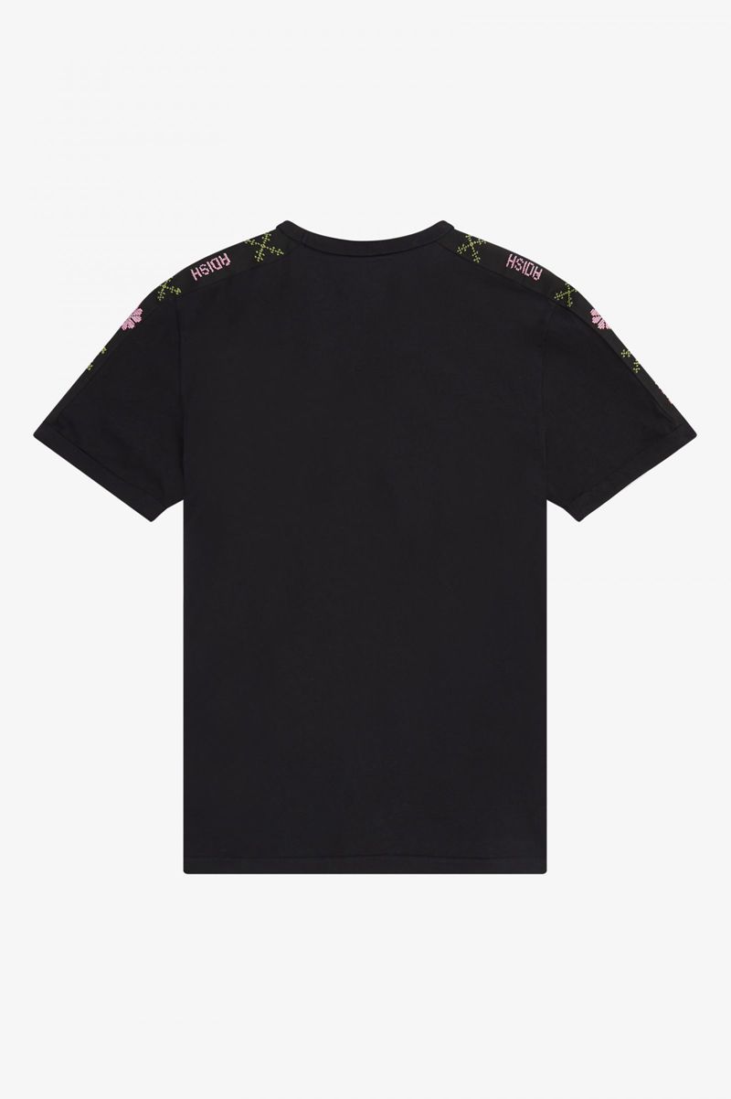 Women's Fred Perry SM3181 T-Shirts Black | 6270915-MO