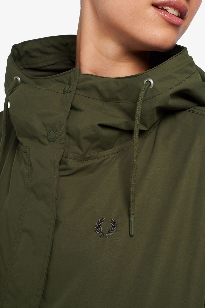 Women's Fred Perry Shell Parka Jackets Green | 7321490-AC