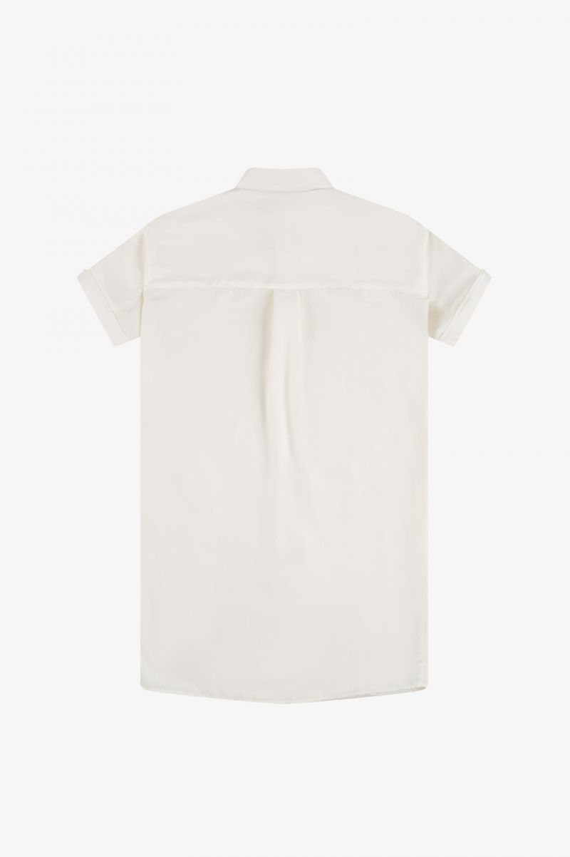 Women's Fred Perry Shirt Dresses White | 4138960-CL