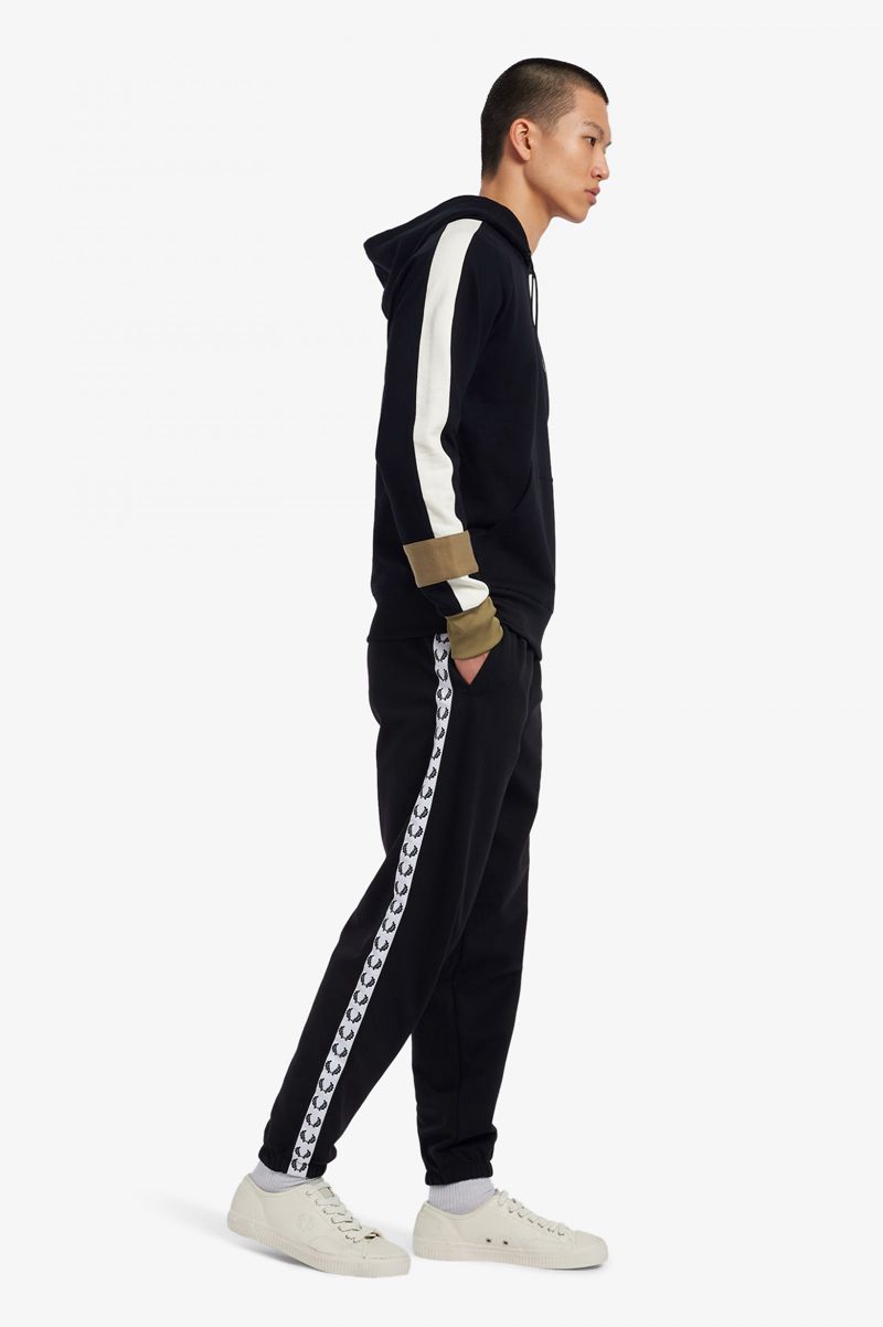 Women's Fred Perry Taped Track Pants Black | 7896035-AK