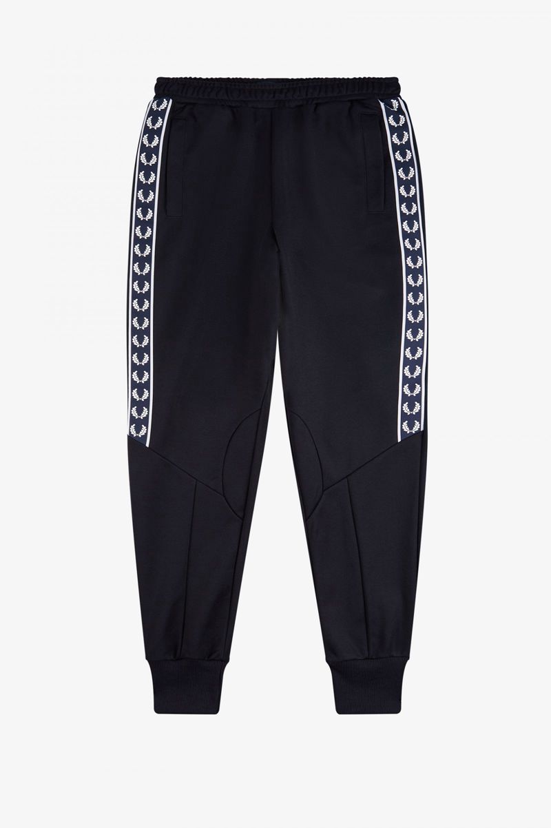 Women\'s Fred Perry Taped Track Pants Navy | 0671983-PL