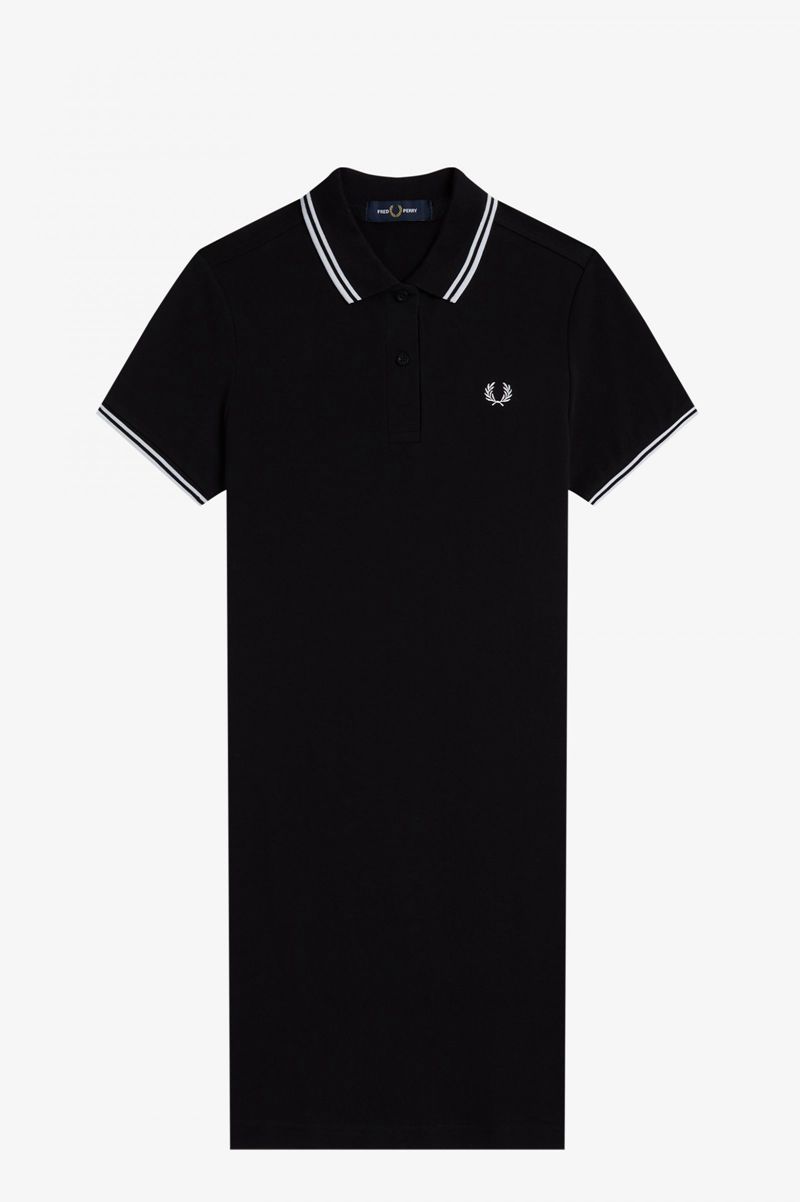 Women's Fred Perry Twin Tipped Dresses Black | 8761450-GW