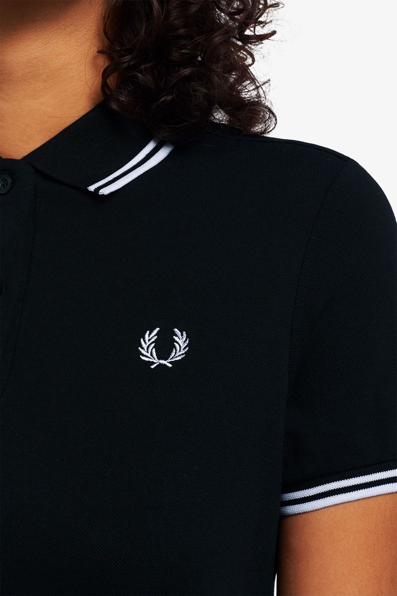 Women's Fred Perry Twin Tipped Dresses Black | 8761450-GW