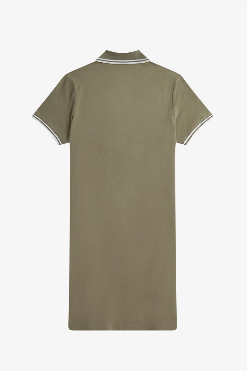 Women's Fred Perry Twin Tipped Dresses Olive | 4873962-NX