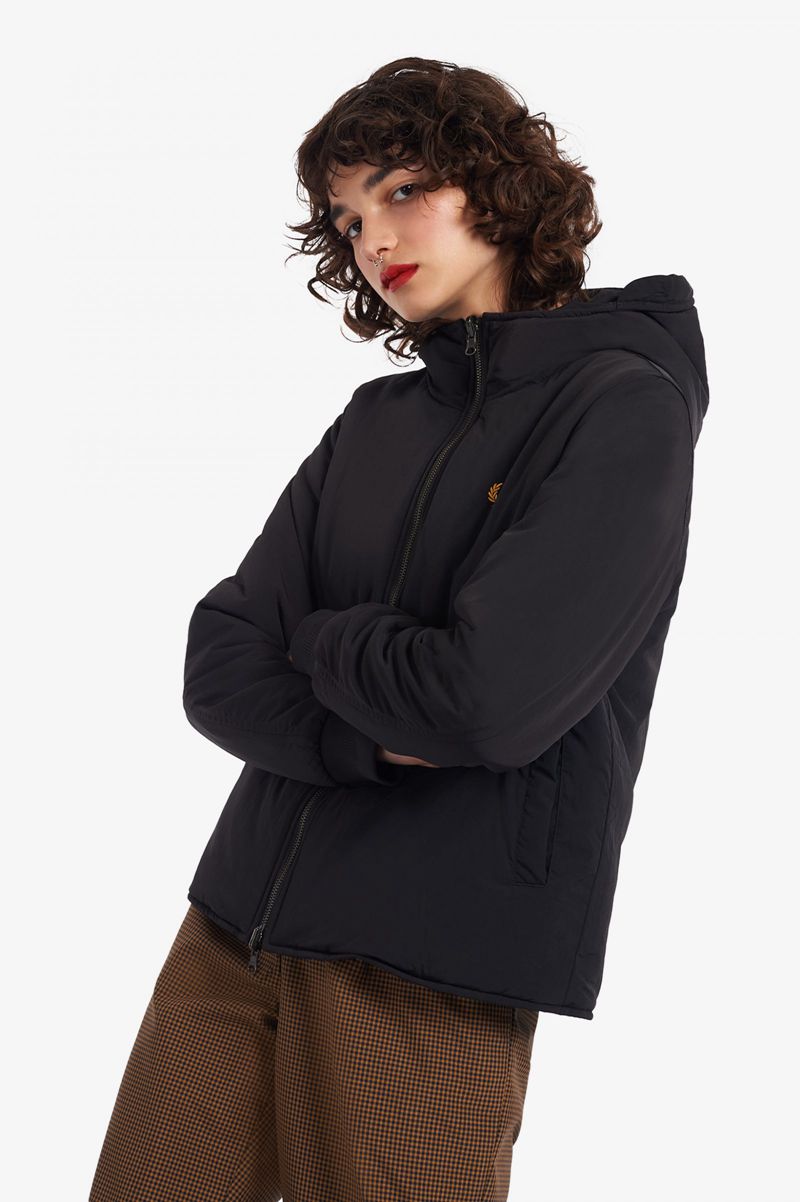 Women's Fred Perry Zip-In Liner Parka Jackets Black | 3048971-HI